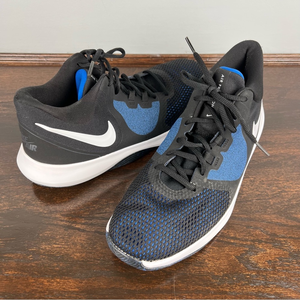 Nike Air Precision II Basketball Sneakers Mens Shoes Size 11 Blue Black